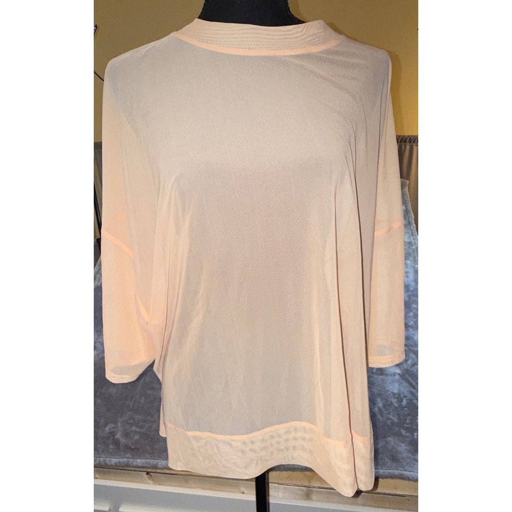 CALIA Oversized Mesh Tee‎ Womens XXL Peach Sherbet NEW Sheer Activewear